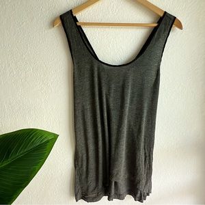 Naked Zebra Charcoal Gray and Black Tank Top sz Small